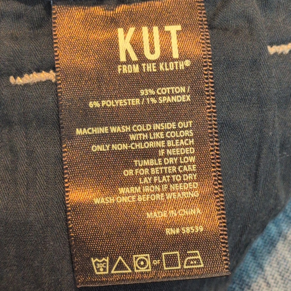 KUT from the Kloth Straight Leg Jeans Dark Wash Blue SP333MA2 Womens 6 - Picture 9 of 15
